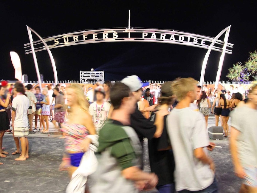 Blurred photo of teenagers at Surfers Paradise