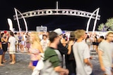 Blurred photo of teenagers at Surfers Paradise.