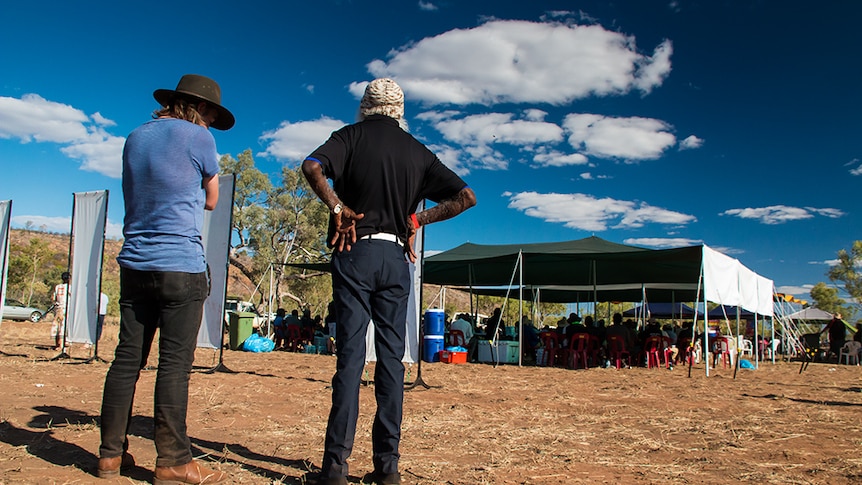Indigenous elders gather at a joint meeting of the Central and Northern Land councils in Kalkarindji.