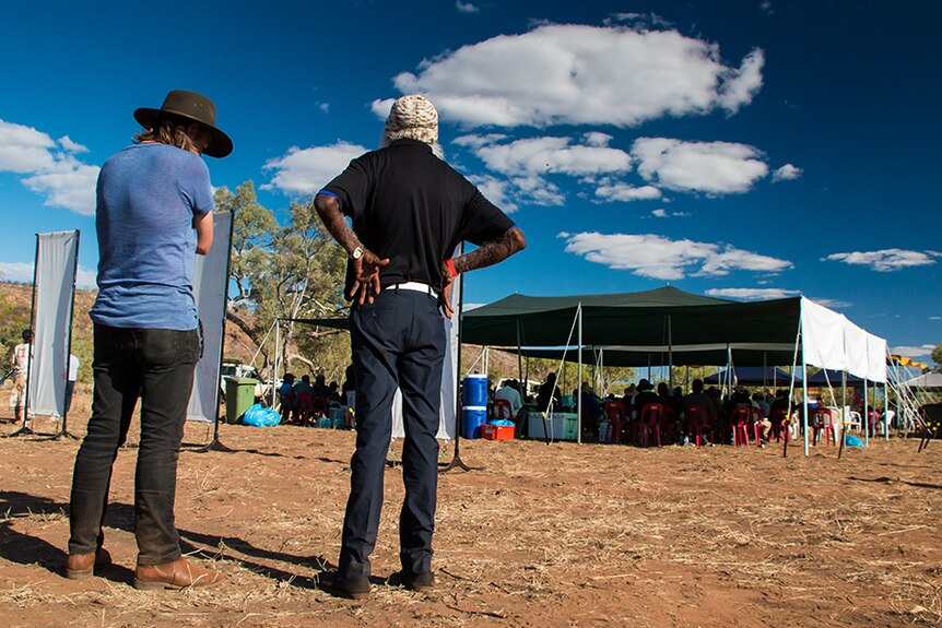 Indigenous elders gather at a joint meeting of the Central and Northern Land councils in Kalkarindji.