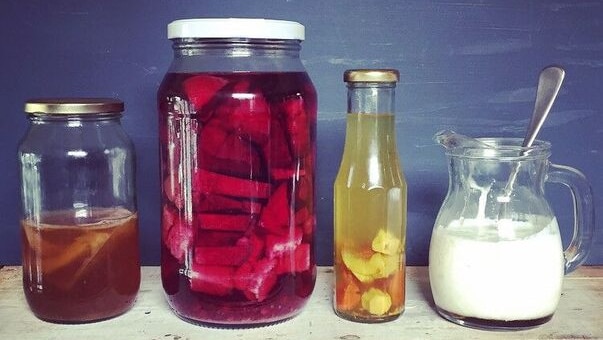 Food waste turned into fermented drink tonics.