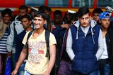 Asylum seekers arrive at Munich train station