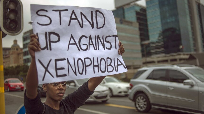 Protest against xenophobic violence in South Africa
