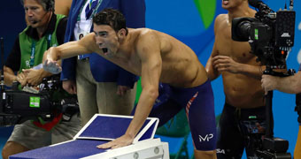 Phelps cheering