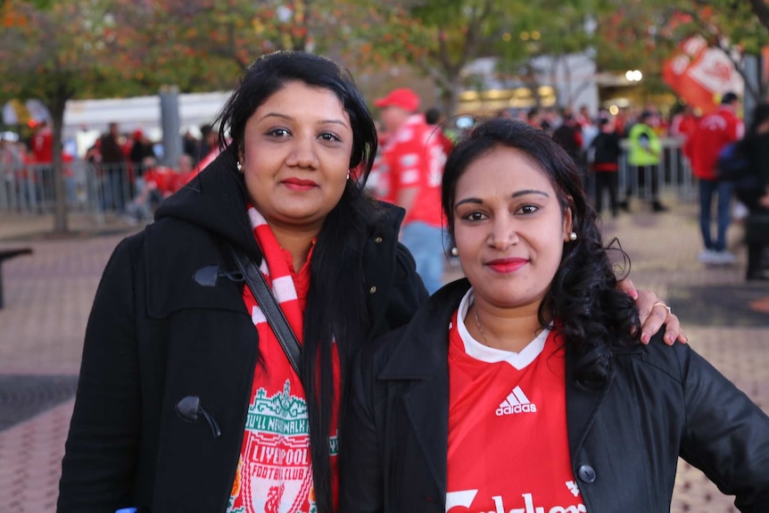 Fans at the Liverpool vs Sydney FC match in Sydney