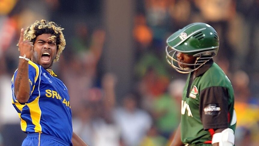 Malinga took four wickets in six balls and finished with figures of 6 for 38.