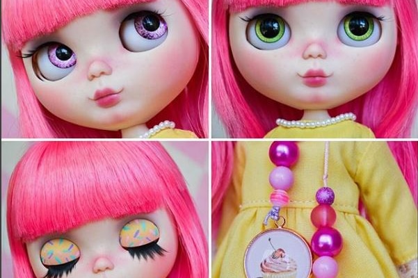 Blythe dolls have four eye chips embedded within their head.