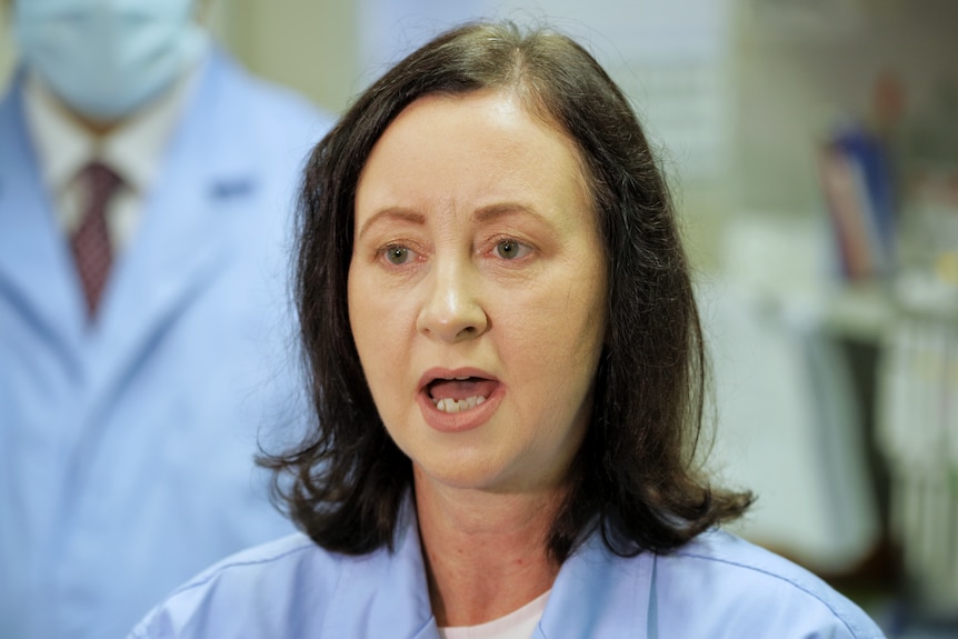 Qld Health Minister Yvette D'Ath speaking to the media.