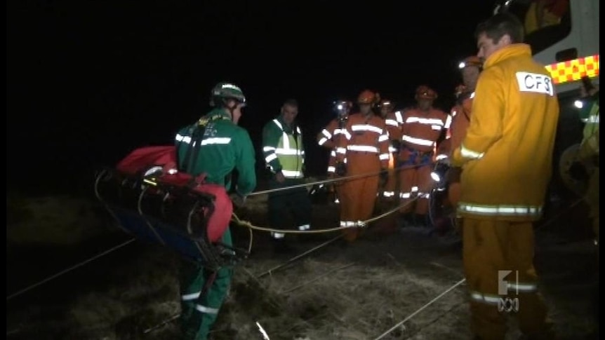 Cliff fall victim rescued