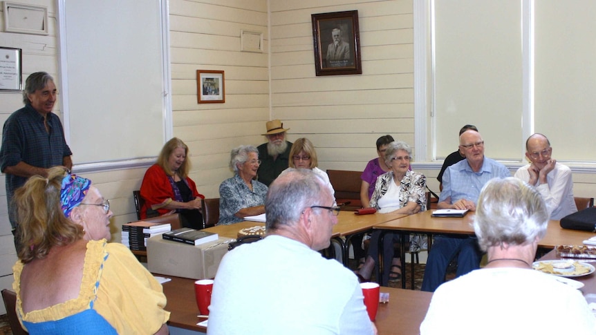 'Minyip Philosophical Society' class, led by Dr Homer Rieth (standing)