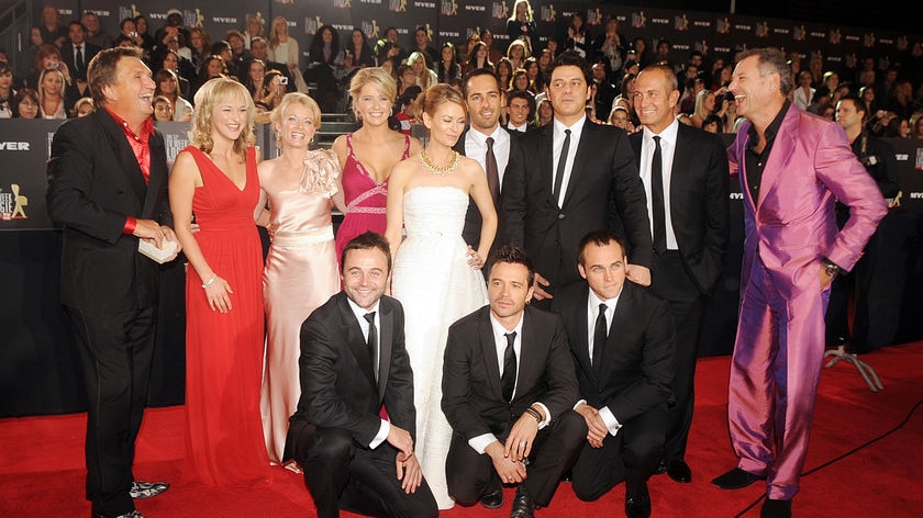 The cast of the Underbelly, series one, attends the 51st Logie Awards in Melbourne on May 3, 2009.