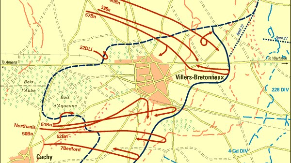 Map of Villers-Bretonneux battle