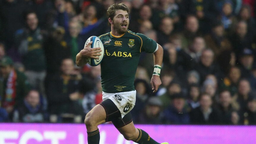 Attacking threat ... Willie Le Roux breaks clear to score for the Springboks