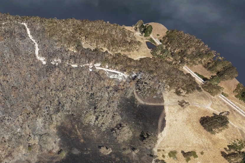 A computer generated image of the Adelaide Hills bushfire ground.