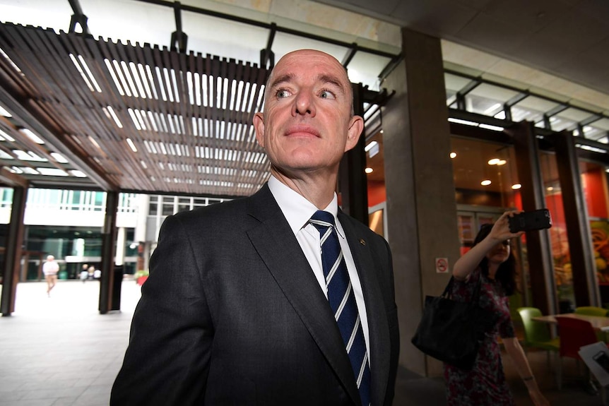Federal MP Stuart Robert arrives for a hearing at Queensland's Crime and Corruption Commission in Brisbane
