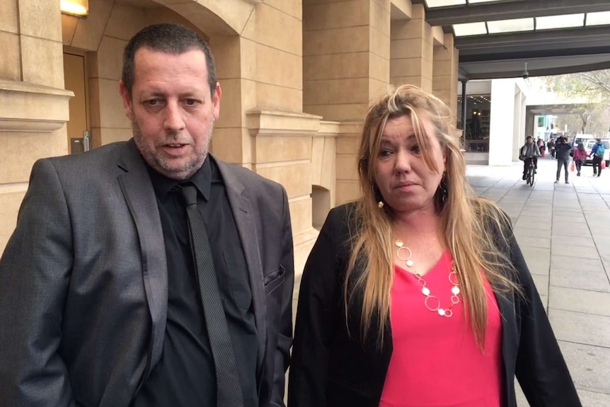 Steven Egberts and Janet Wells outside court.