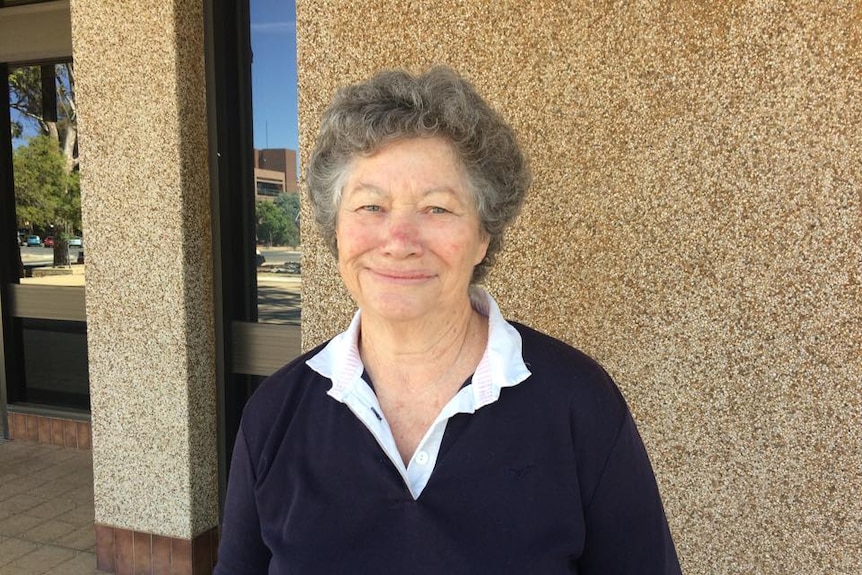 Broken Hill councillor Christine Adams stands in front of the Broken Hill administration building