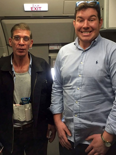 British passenger Ben Innes with EgyptAir hijacker Seif Eldin Mohamed Mustafa