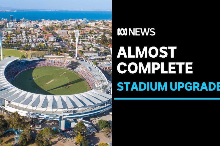 Alomost Complete, Stadium Upgrades: Aerial view of Geelong's Kardinia Park stadium.