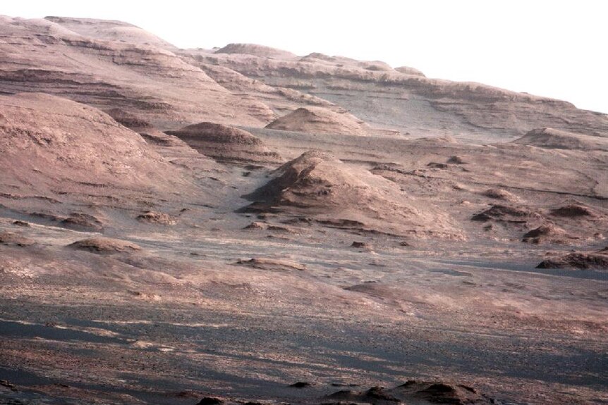 Eroded hillocks on the surface of Mars