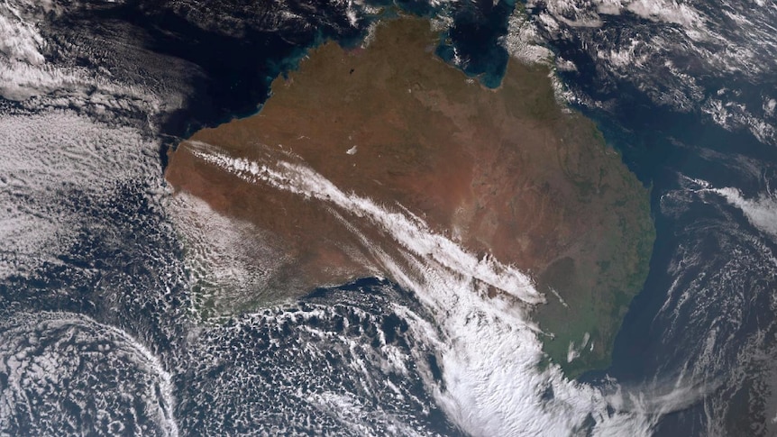 Satellite image of weather covering the south west of WA.