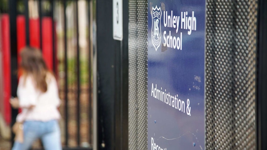 Gate and fence outside Unley High Scool.