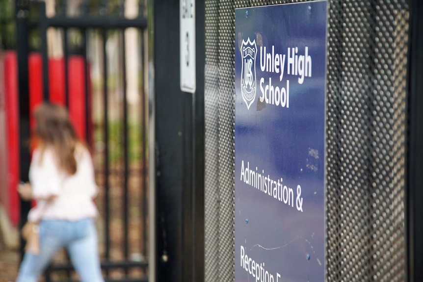 Gate and fence outside Unley High Scool.