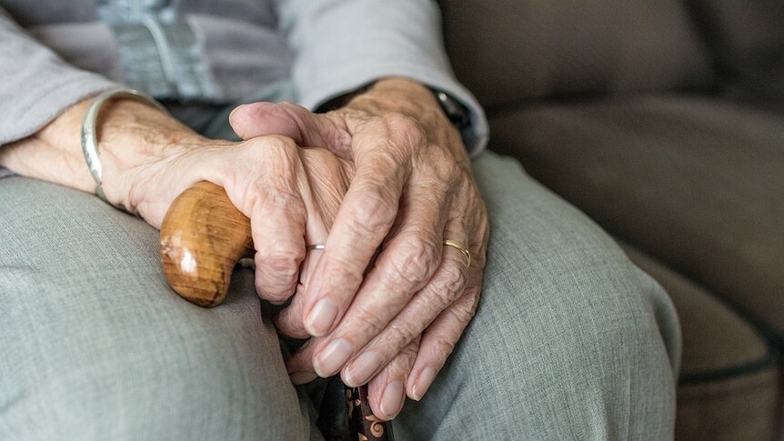 An elderly woman's hand