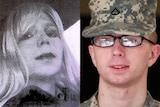 Bradley Manning as a woman and in court