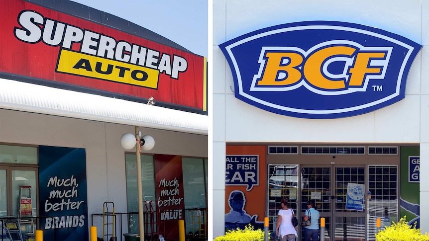 Supercheap Auto and BCF (Boating Camping Fishing) stores in Brisbane.