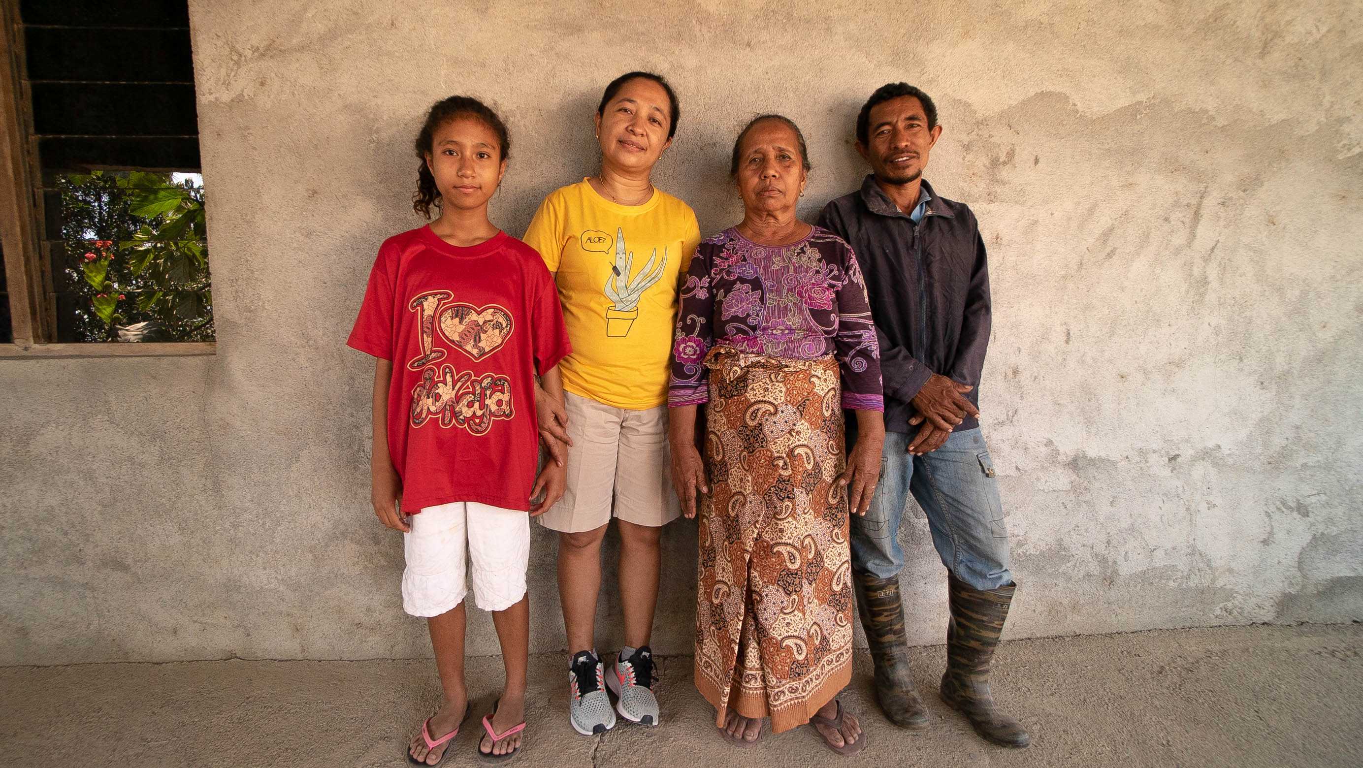 Nina with her family.