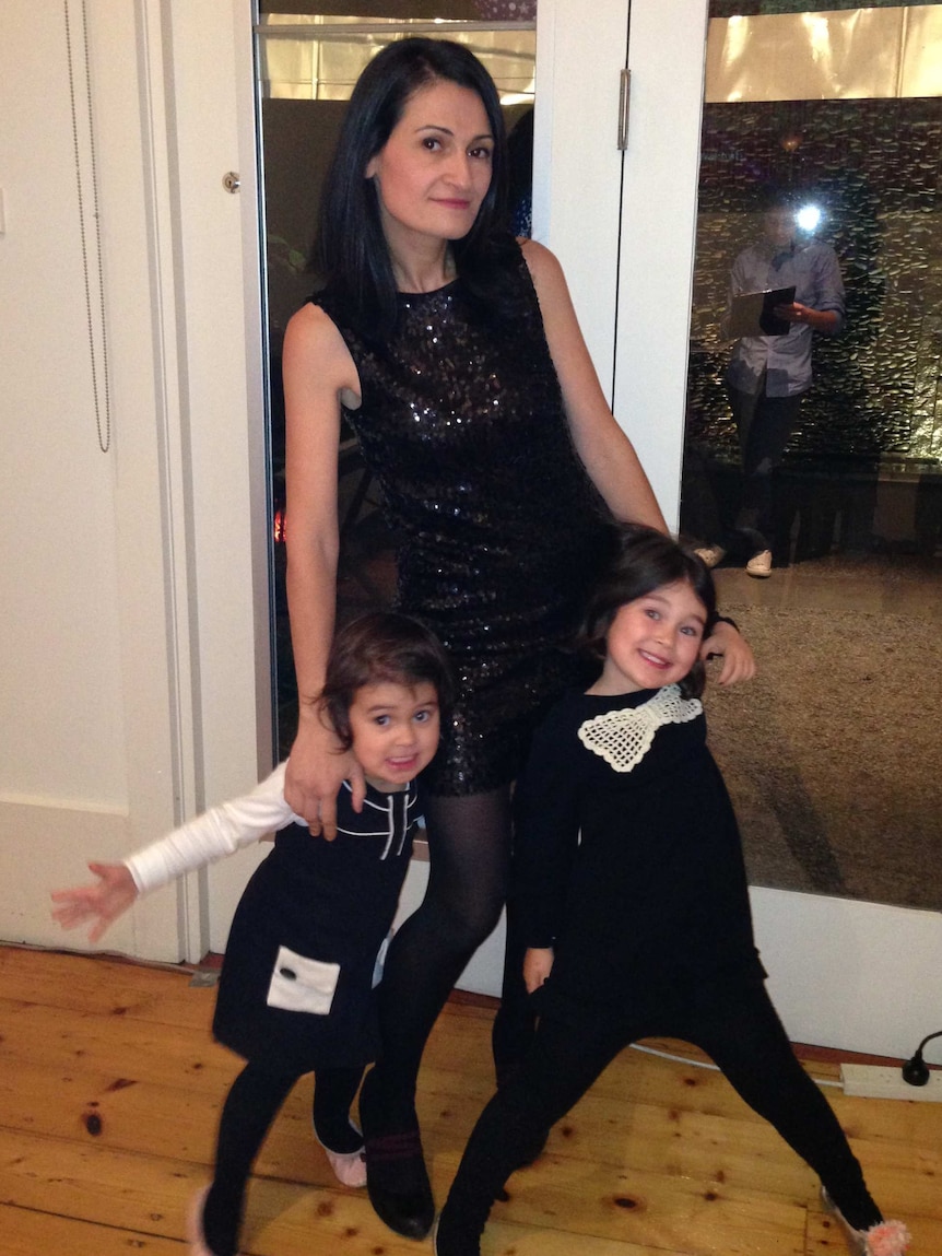 With her two daughters, Luca, now 5, and Stella, 4.