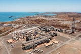 An aerial shot of Woodside's Pluto LNG project.