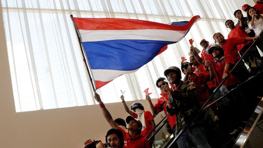 Red-shirted Thai protesters
