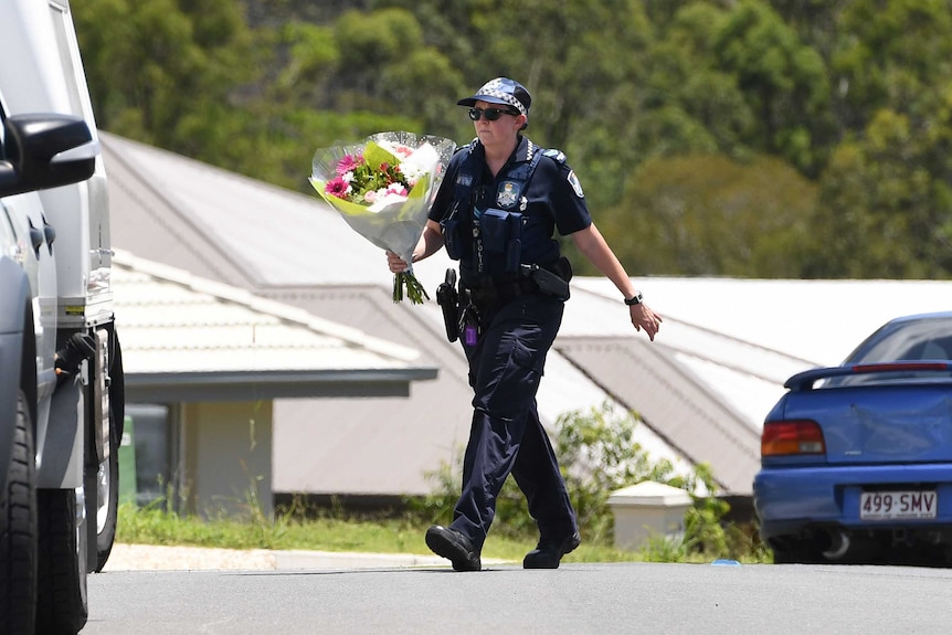 Police outside Teresa Bradford's home