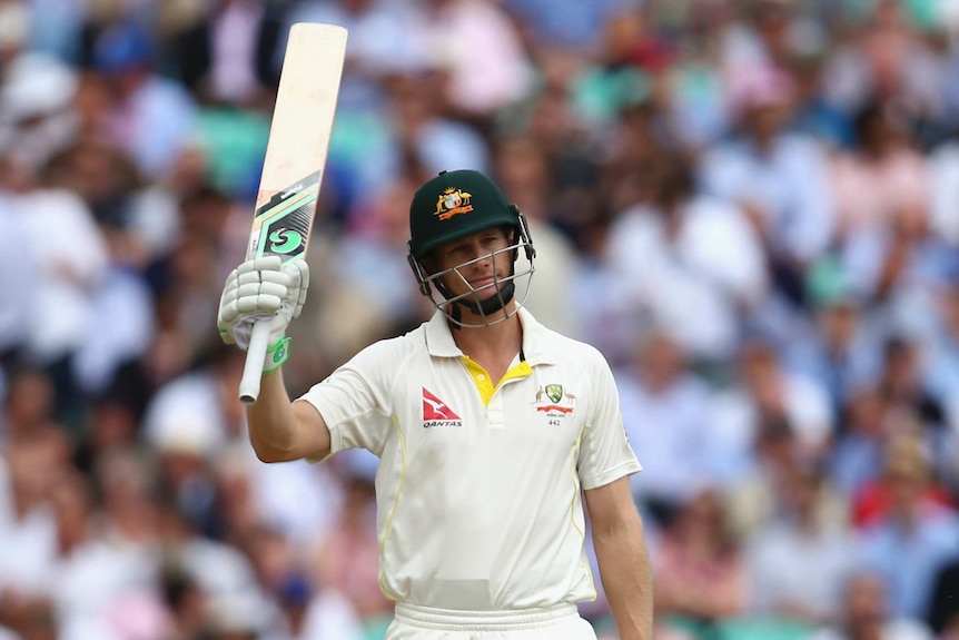 Australia's Adam Voges reaches his 50 against England at The Oval.