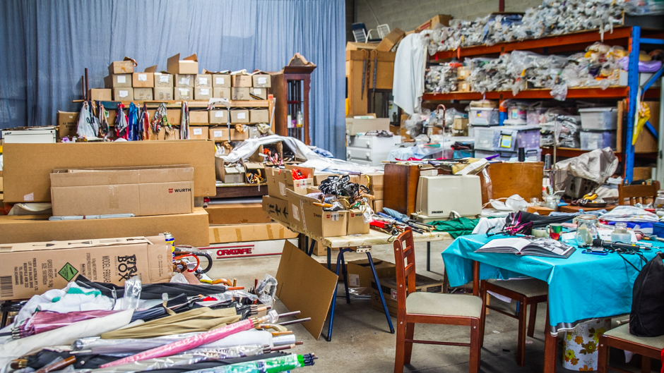 Inside the umbrella workshop in the northern suburbs of Brisbane.