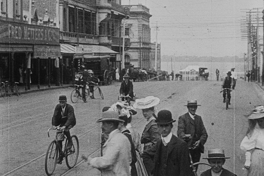 Black and white scenes of Perth, Western Australia.