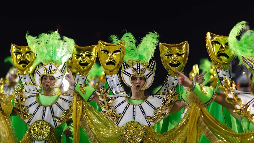 Revellers at Rio's Carnival Feb 14 2015 3