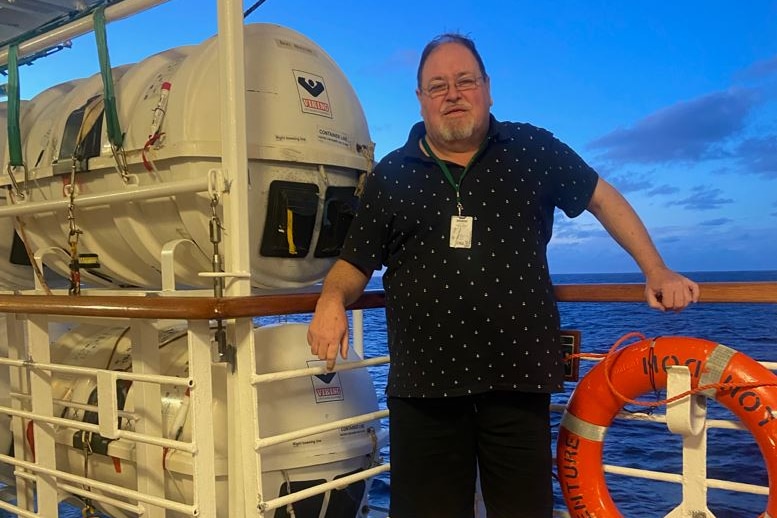 David Curtis on a cruise ship
