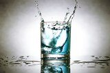 Splash of water in glass