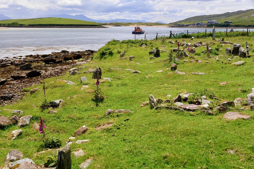 Unmarked graves of victims of the great famine at St Dympna's Church on Achill Island.