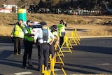 Police road block in Hume