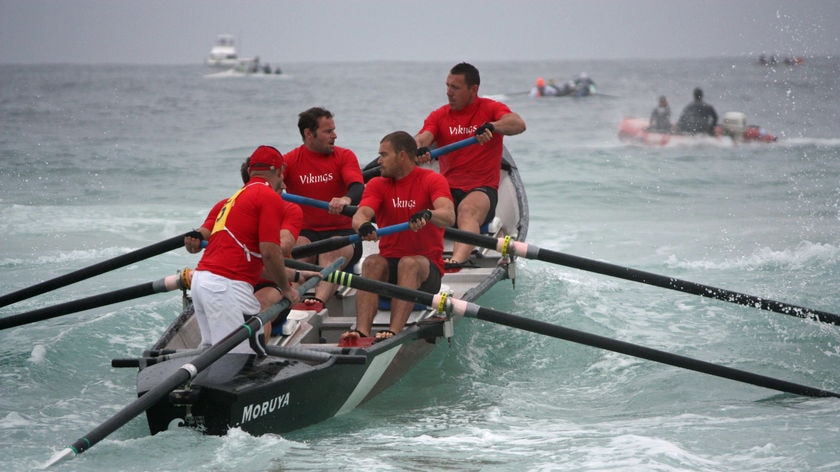 Canberra Vikings surfboat team off NSW south coast