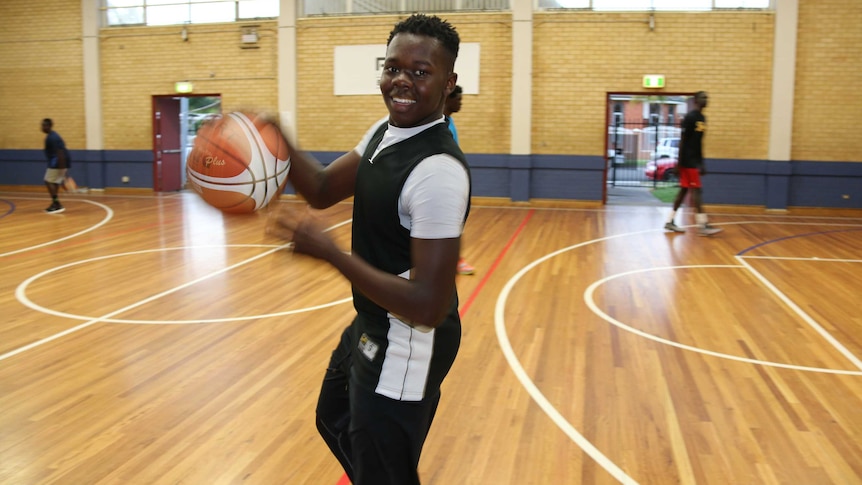 A member of the Savannah Pride basketball team