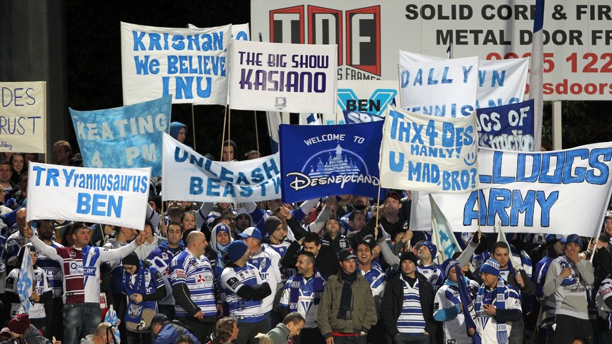 Rowdy reception ... but not all the fans at Brookvale were against Des Hasler.