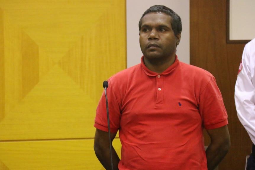 Conway Stevenson stands to be sentenced in Darwin Supreme Court
