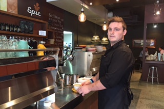 Chris Harle at Epic Espresso cafe