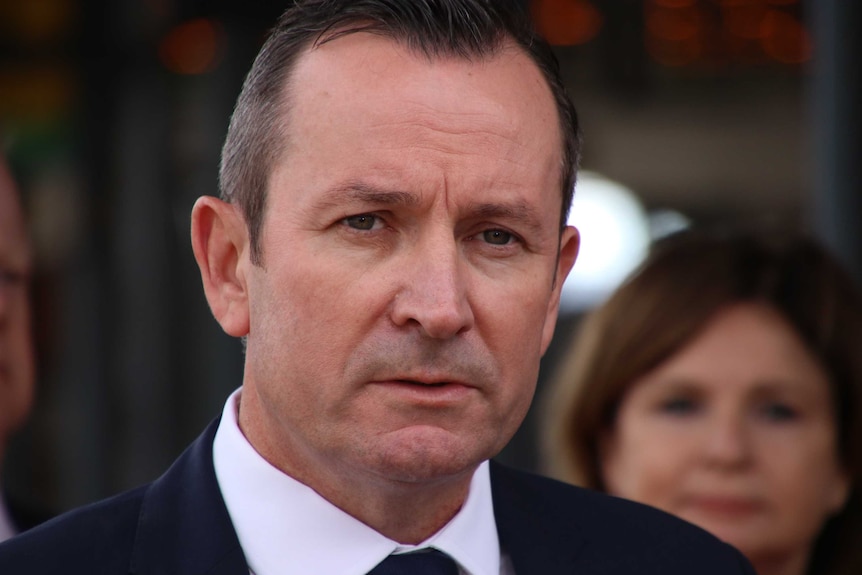 A close up of the WA Premier with a serious expression.