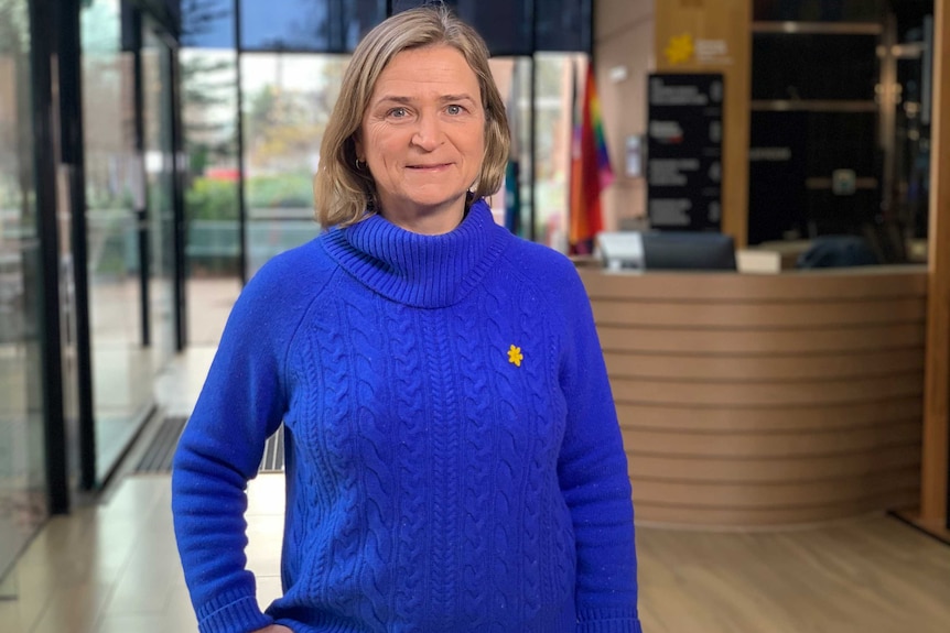 Sue Evans at the offices of the Cancer Council.